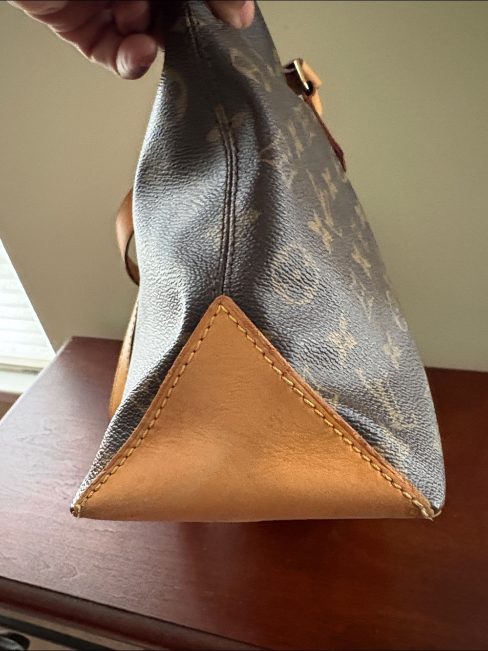 Louis Vuitton Monogram Cabas Piano Canvas Shoulder Bag in Brown with Tan Straps - Picture 10 of 12